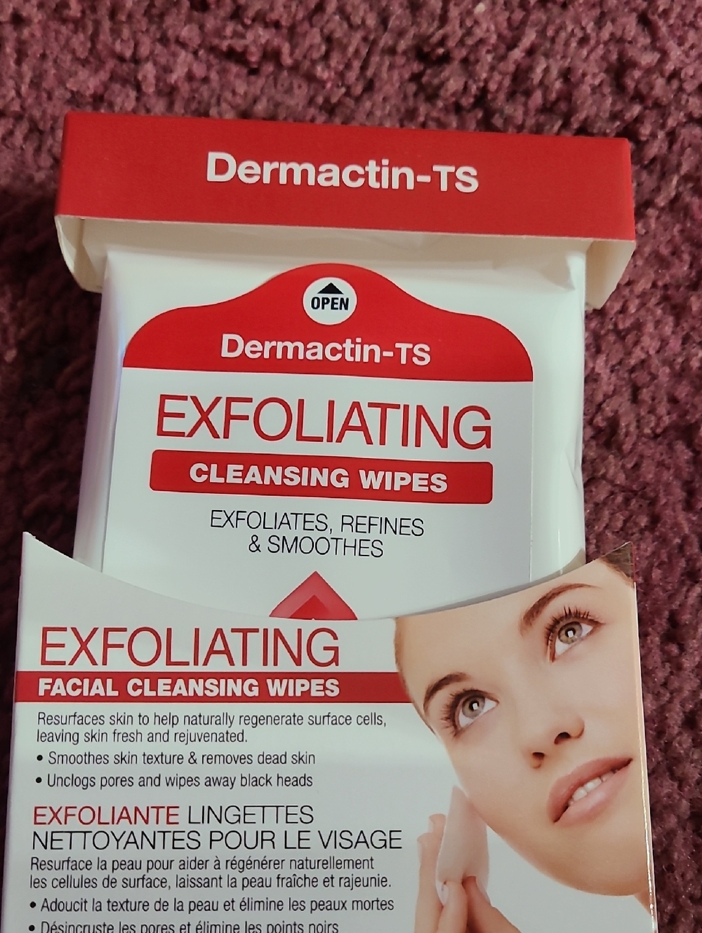 Exfoliating Facial Cleansing Wipes – Red